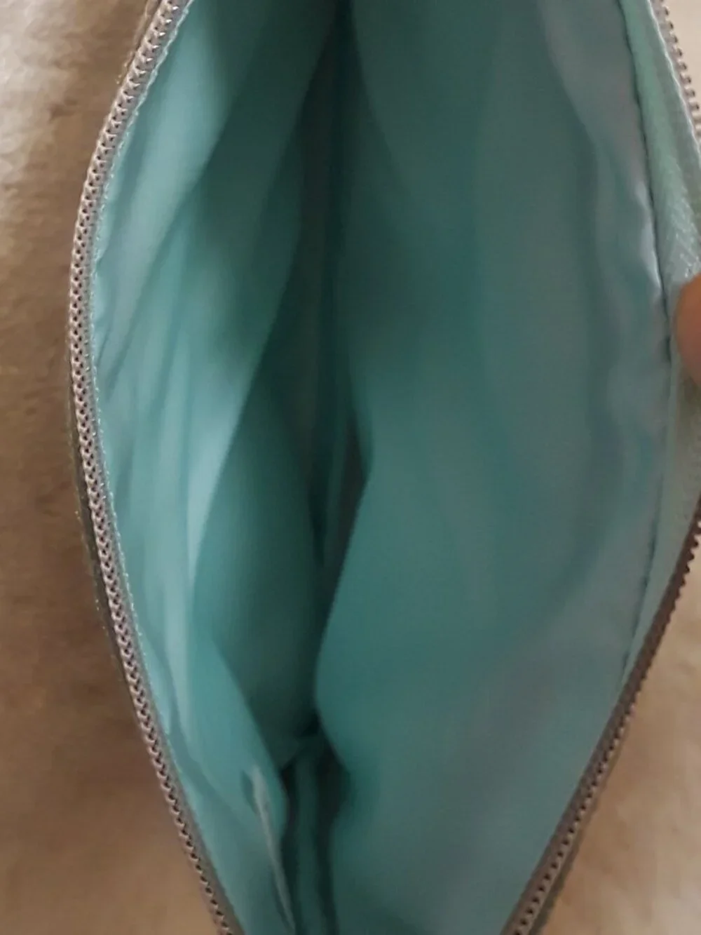 Set of 2 Ipsy Metallic Cosmetic Bags: Gold Sequin Black Tassel & Silver Aqua
